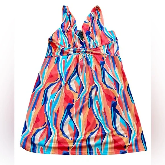 NWT Papillon Colourful Stretchy Sleeveless Grecian Sundress - Size Large - Picture 4 of 9